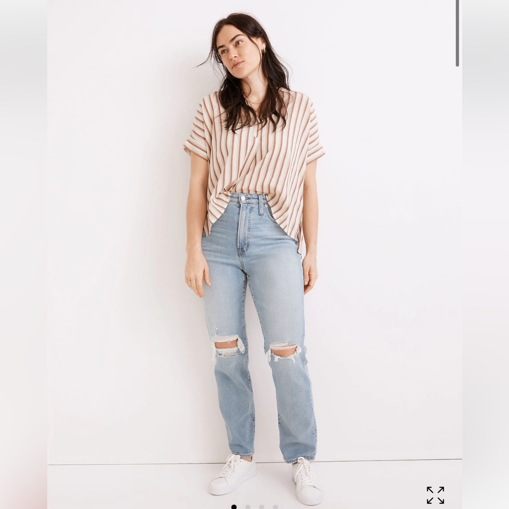 Madewell - The Curvy Perfect Vintage Jean in Danby Wash: Ripped Edition